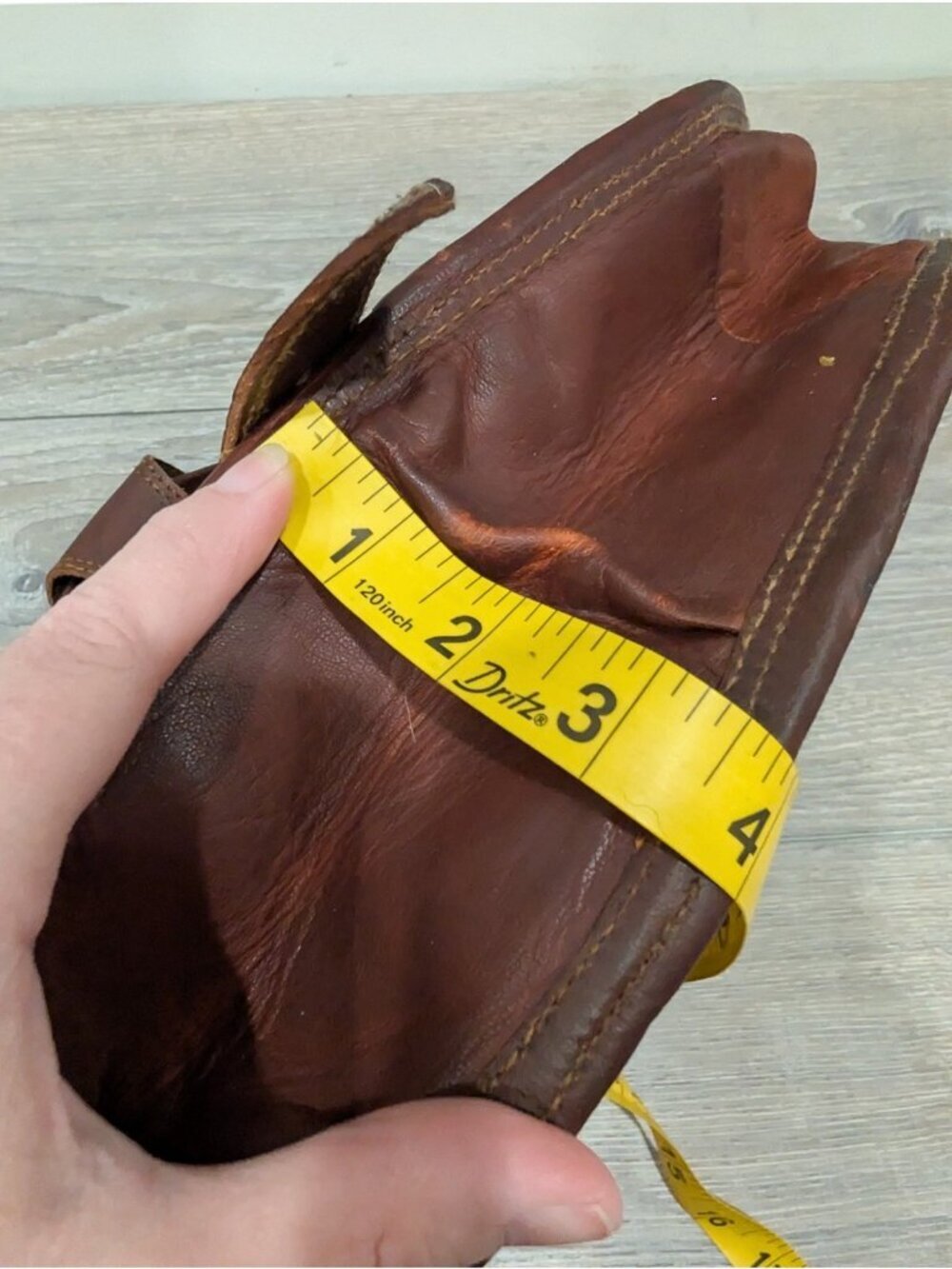 Vintage Heavy Leather Saddle Bag Boho Western Handbag Purse Crossbody Brown - Picture 14 of 16